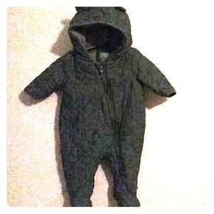 Baby Gap Quilted chambray Bear One-piece